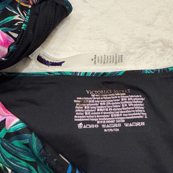 New! Victoria's Secret Black Palm Bikini Set 45563 - Picture 15 of 16